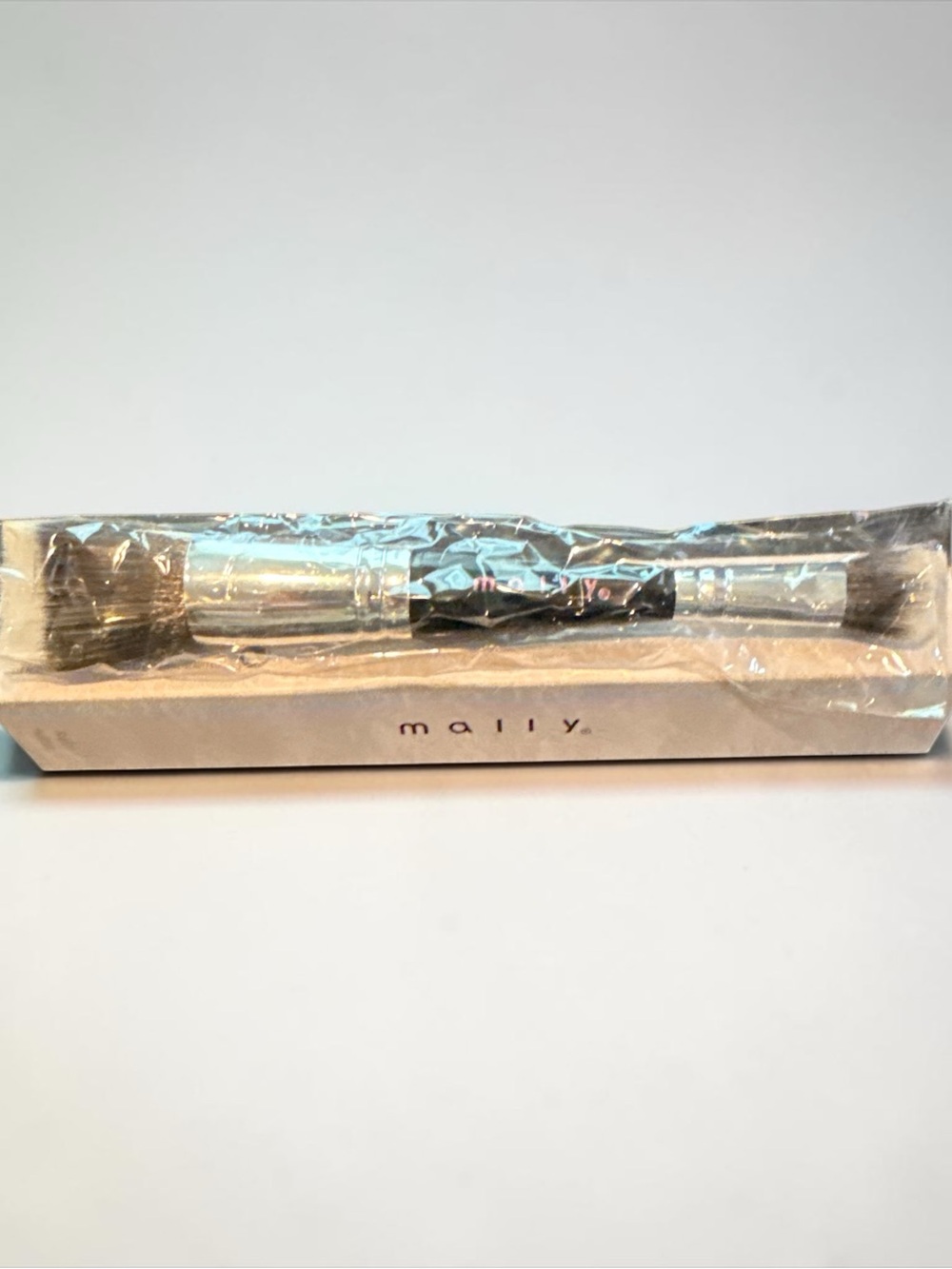 Mally Dual-Ended Makeup Brush - Silver Handle